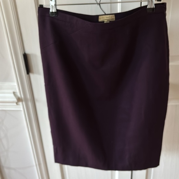 Ted Baker London Eggplant Purple Wool Stretch Pencil Skirt Size 3 Size US 8 - Picture 15 of 17